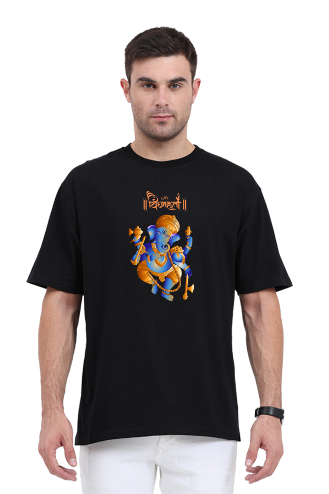 Vighnaharta Bappa Half Sleeve Oversized T-shirt for Men
