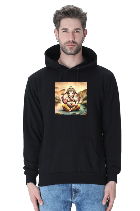 Shree Ganesha Printed Hooded SweatShirt for Men