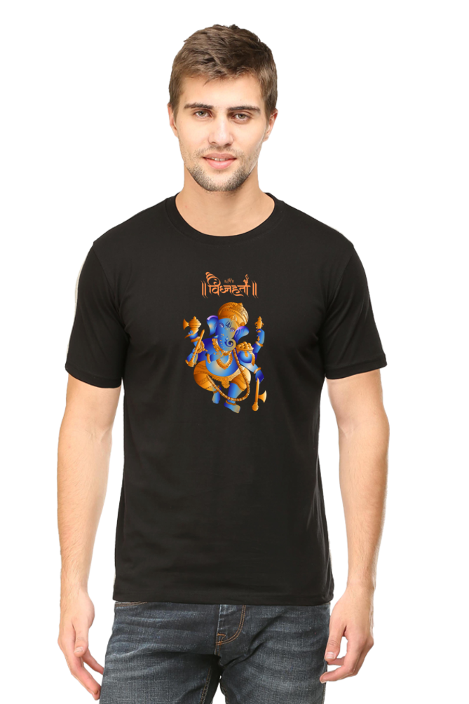 Vighnahartha Ganesha Printed Half Sleeve T-shirt for Men
