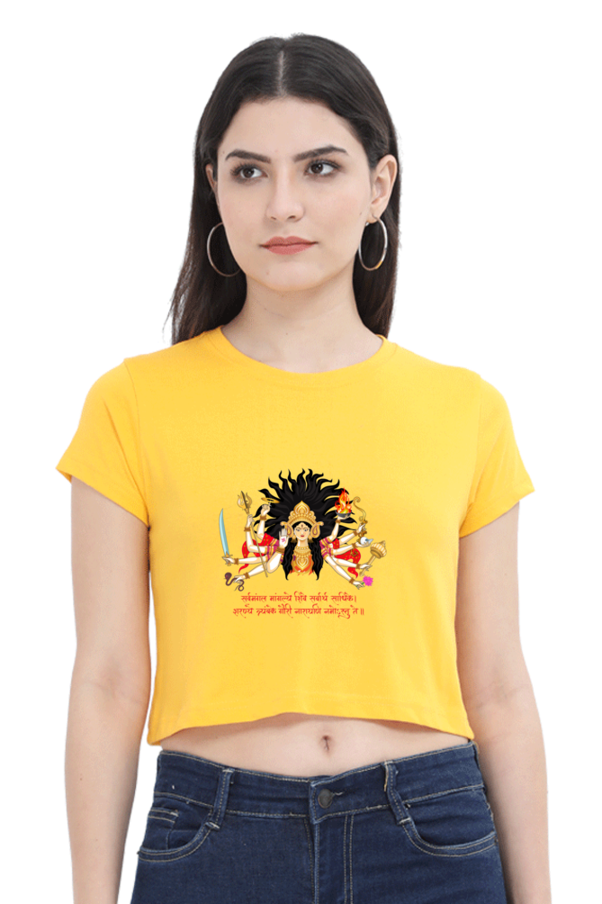 Durga Maa Printed Crop Top