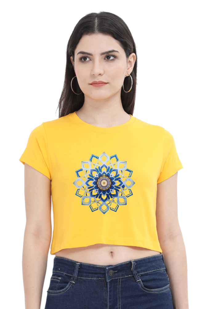 Mandala 3D Print Crop Top