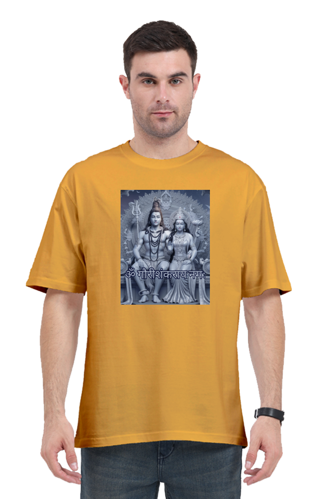 Gauri Shankar 3D Print Half Sleeve Oversized T-Shirt
