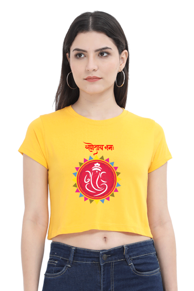 श्री गणेशाय नमः Mandala Print Crop Top