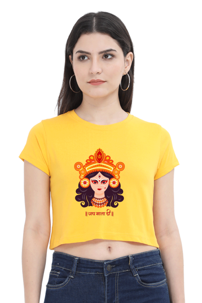 Durga Maa Printed Crop Top