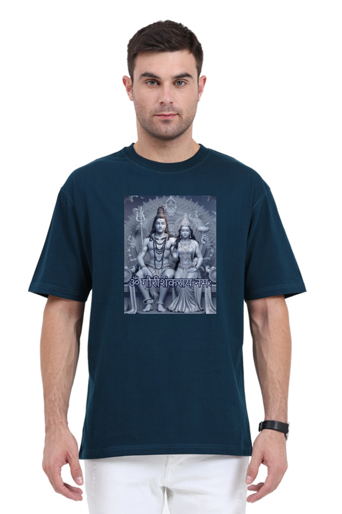 Gauri Shankar 3D Print Half Sleeve Oversized T-Shirt