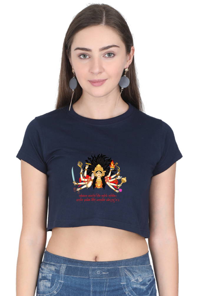 Durga Maa Printed Crop Top
