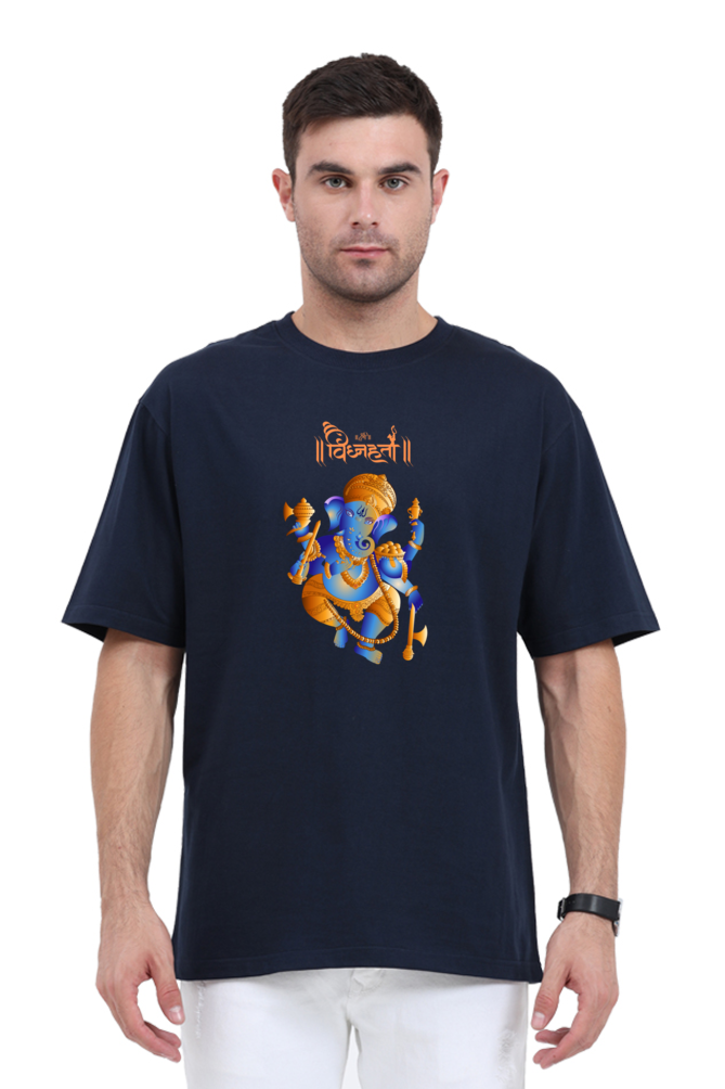 Vighnaharta Bappa Half Sleeve Oversized T-shirt for Men
