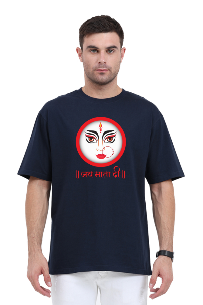 Jai Mata Di Printed Half Sleeve Oversized T-shirt for Men