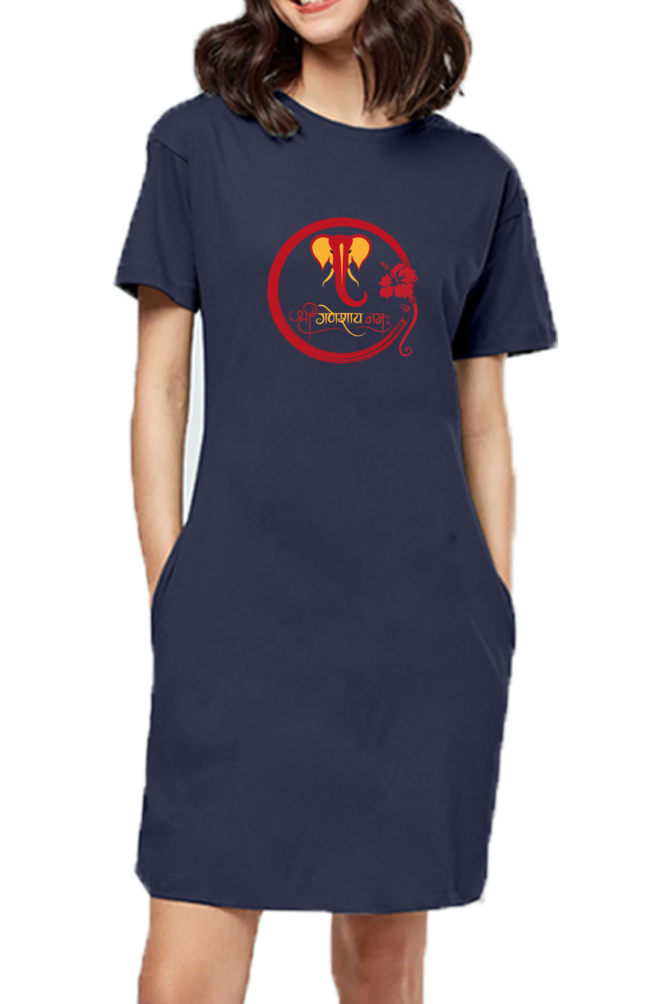 श्री गणेशाय नमः Print T-shirt Dress