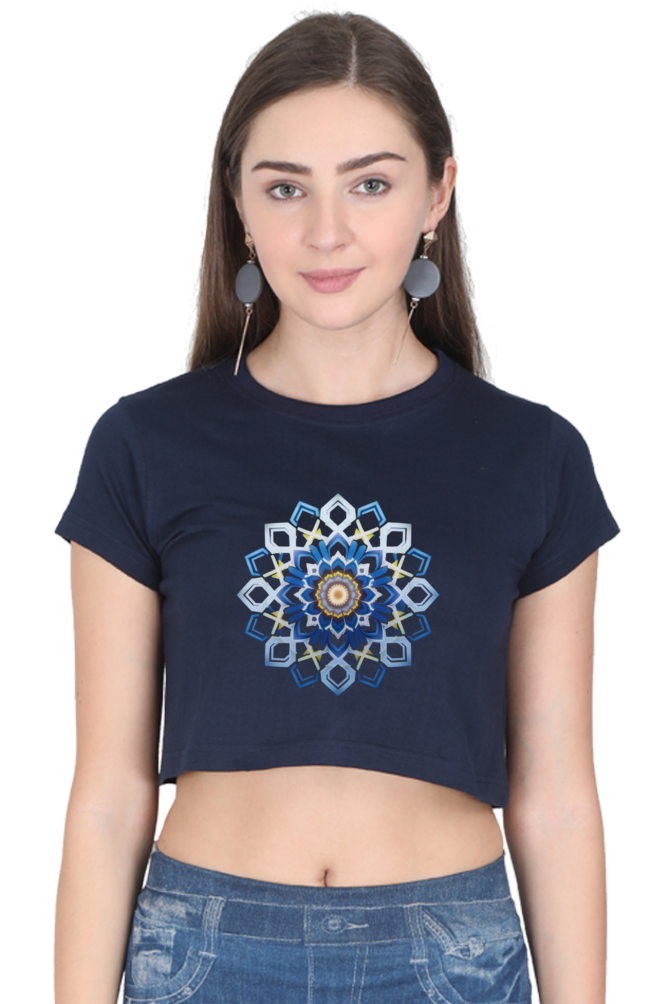Mandala 3D Print Crop Top