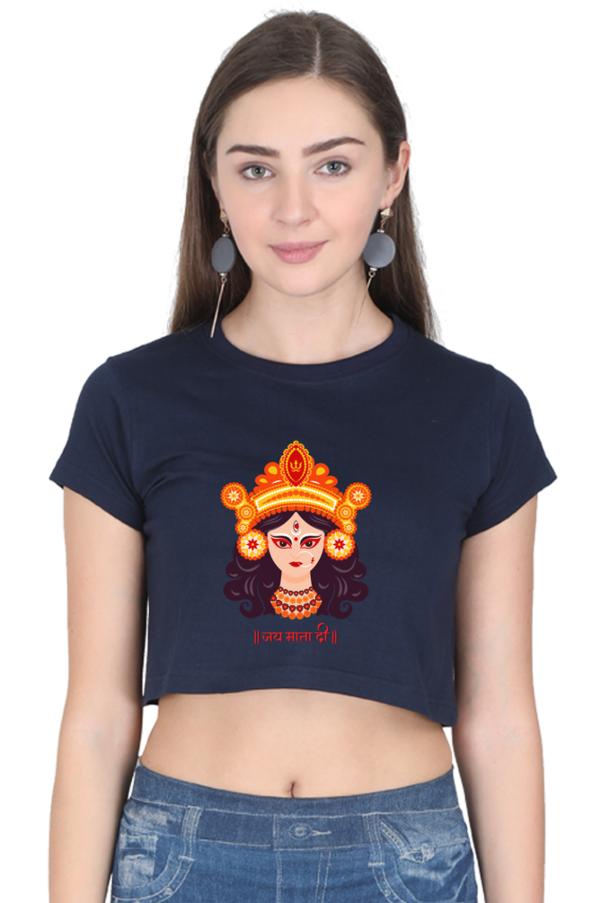 Durga Maa Printed Crop Top