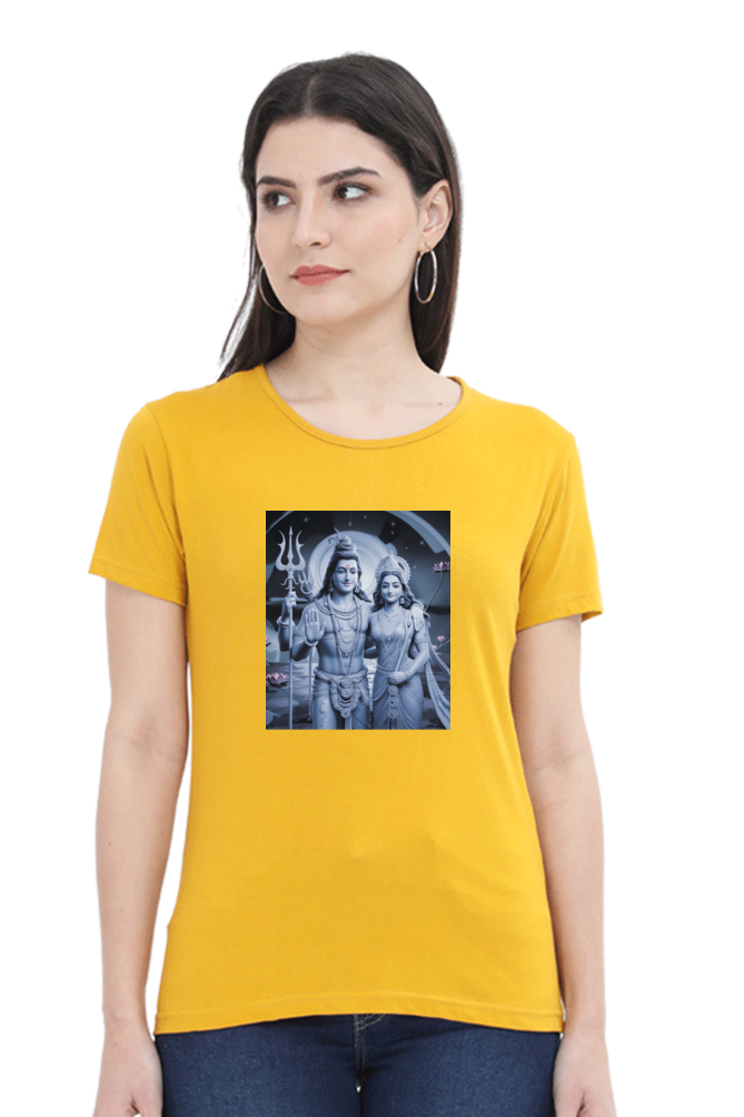 Gauri Shankar 3D Print Half Sleeve T-Shirt for Women