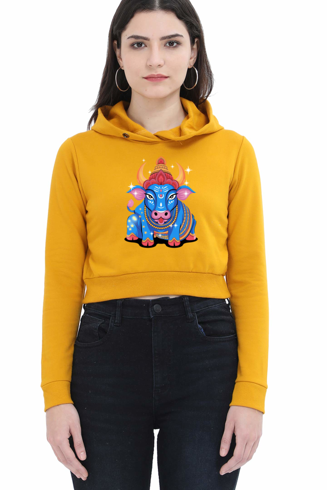 Nandi Print Crop Hoodie for Women