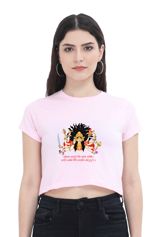 Durga Maa Printed Crop Top
