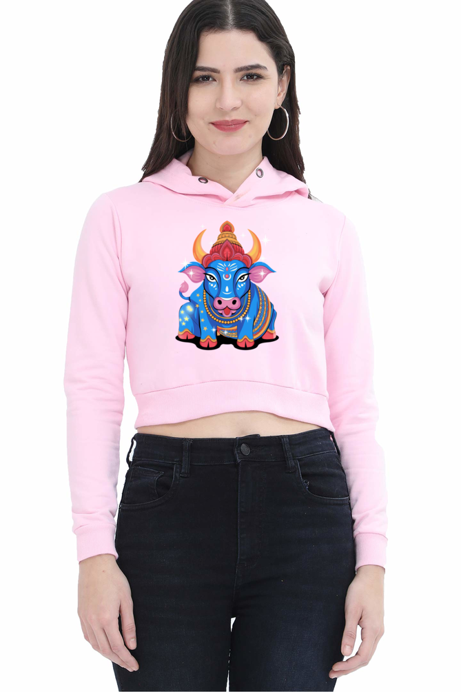 Nandi Print Crop Hoodie for Women