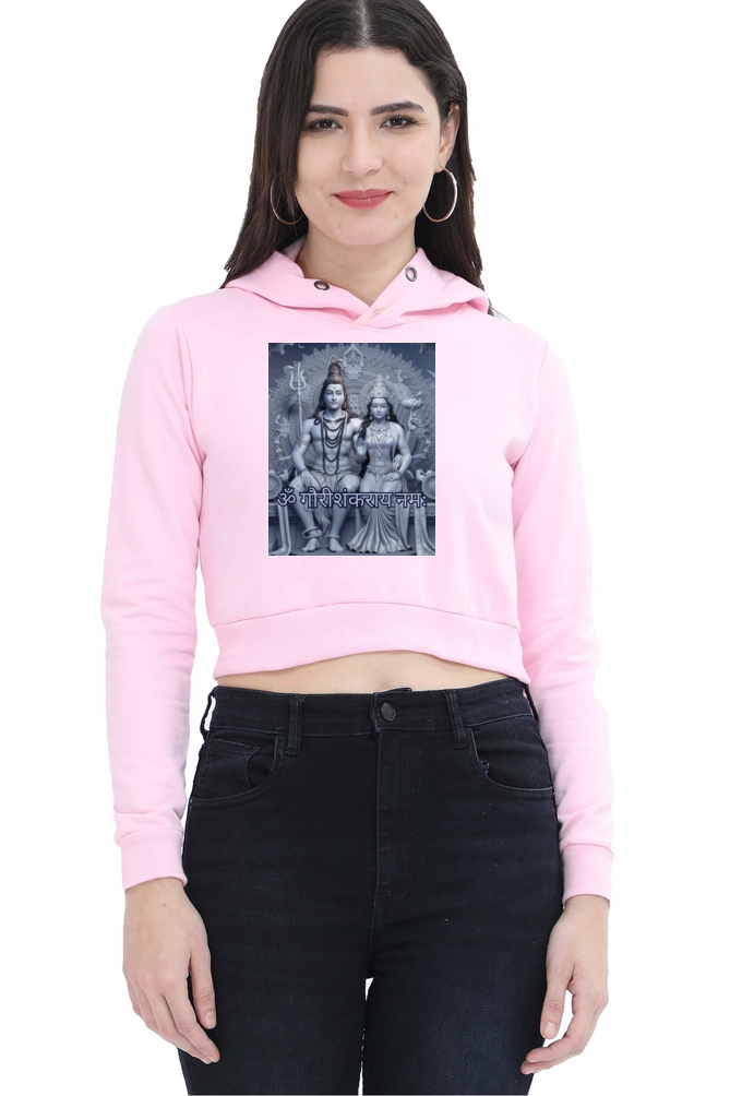 Gauri Shankar 3D print Crop Hoodie for Women