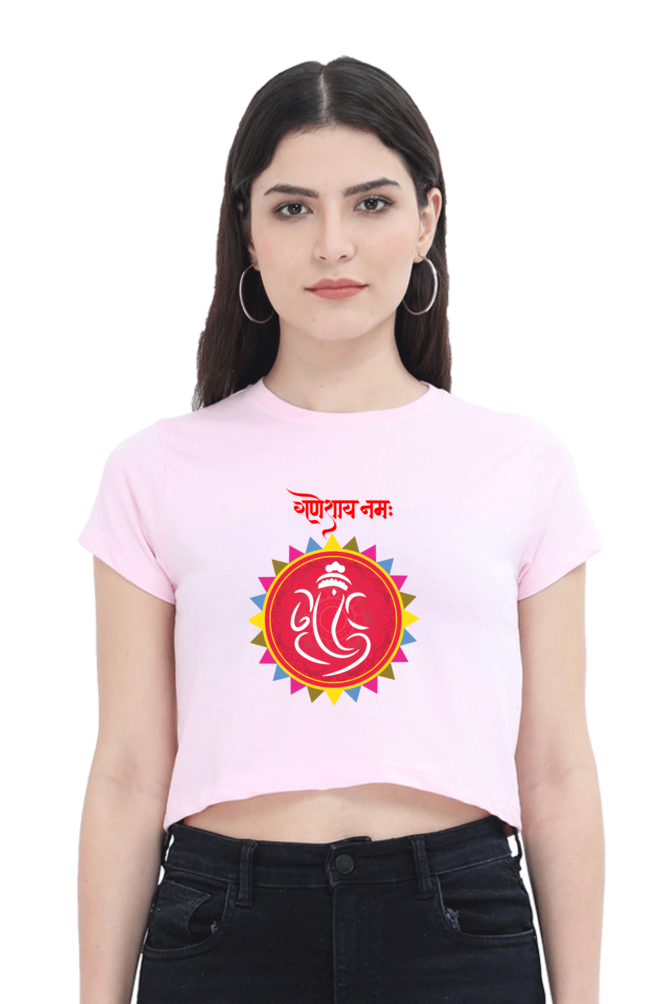 श्री गणेशाय नमः Mandala Print Crop Top