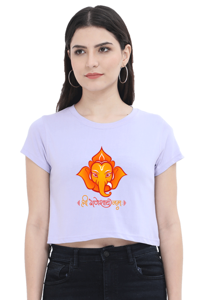 Shree Ganesha Print Crop Top