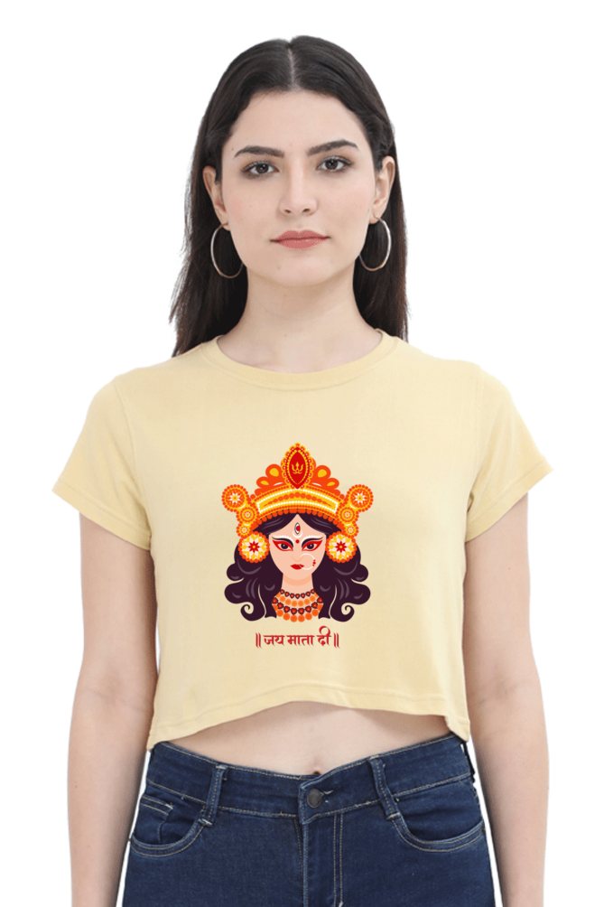 Durga Maa Printed Crop Top
