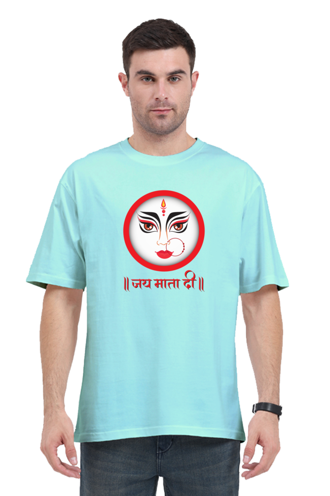 Jai Mata Di Printed Half Sleeve Oversized T-shirt for Men