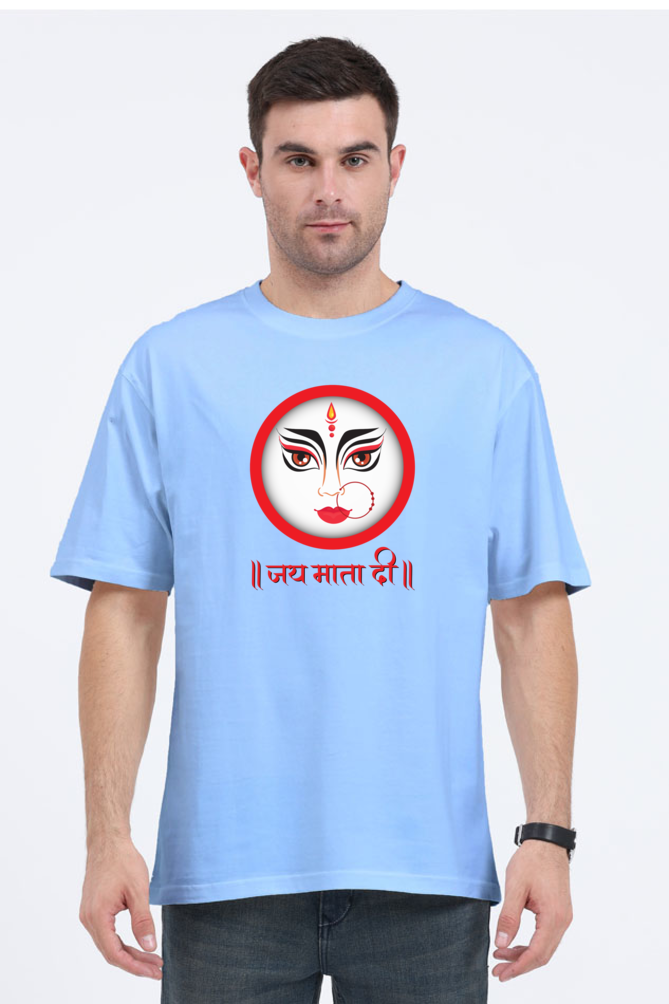 Jai Mata Di Printed Half Sleeve Oversized T-shirt for Men