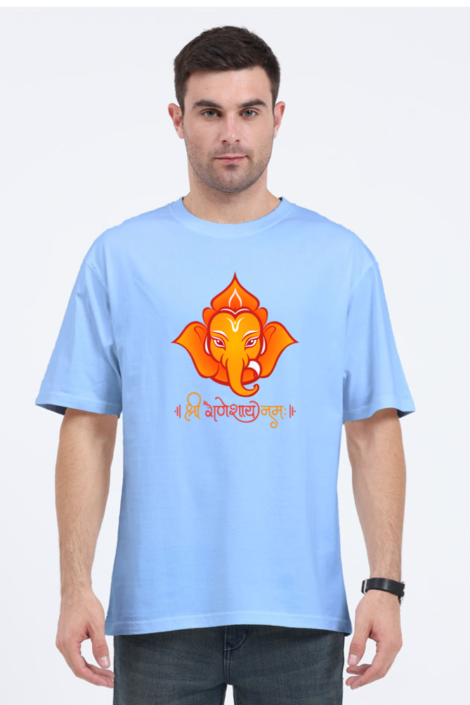 Shree Ganesha Half Sleeve Oversized T-shirt for Men