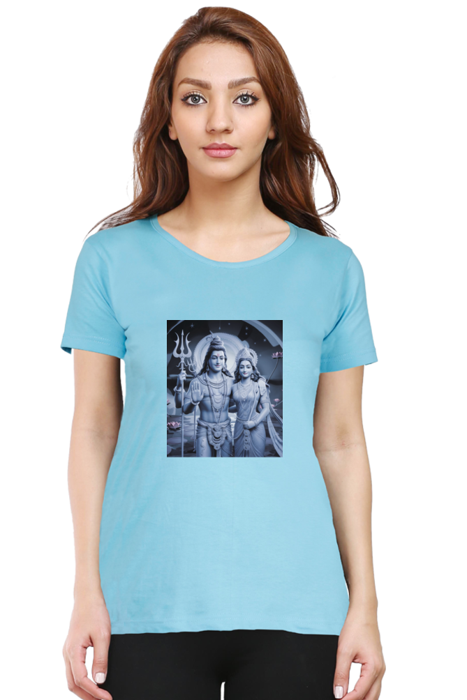 Gauri Shankar 3D Print Half Sleeve T-Shirt for Women