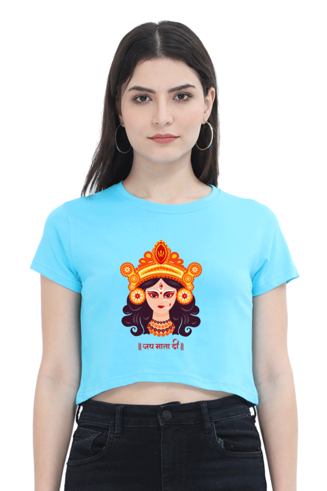 Durga Maa Printed Crop Top