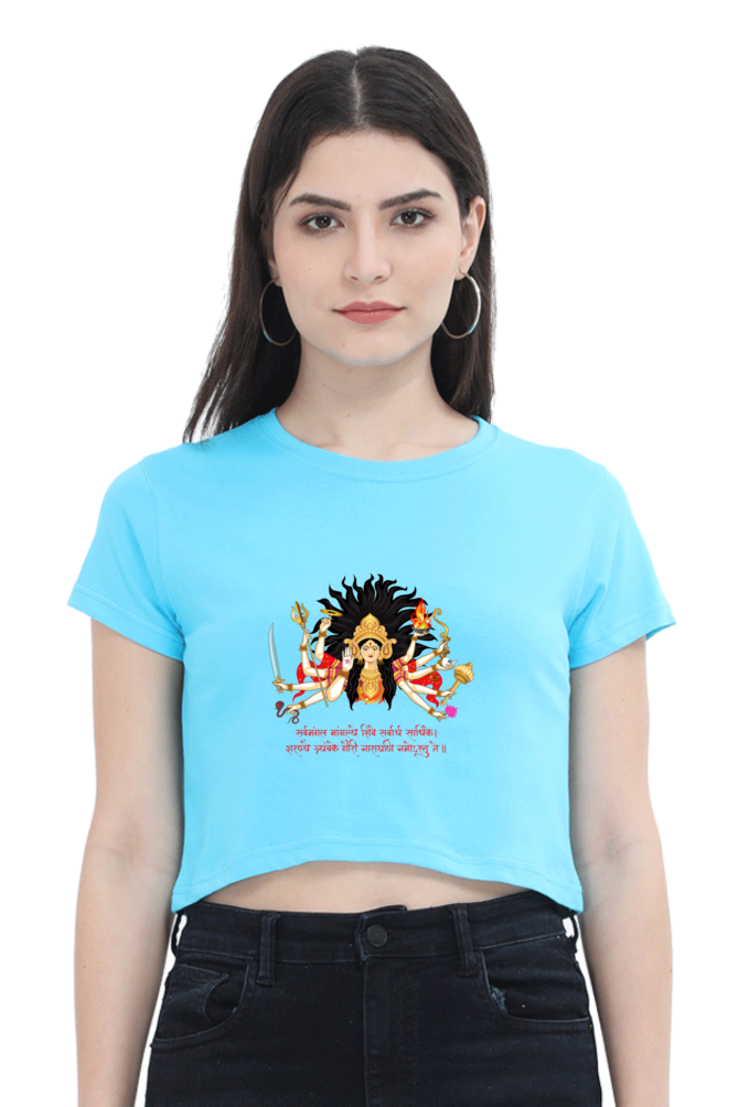 Durga Maa Printed Crop Top