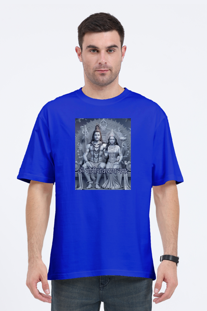 Gauri Shankar 3D Print Half Sleeve Oversized T-Shirt