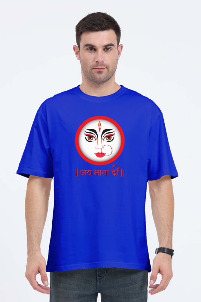 Jai Mata Di Printed Half Sleeve Oversized T-shirt for Men